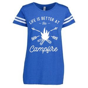 Life Is Better At The Campfire Enza Ladies Jersey Football T-Shirt