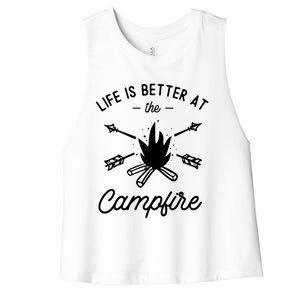 Life Is Better At The Campfire Women's Racerback Cropped Tank