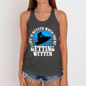 Life Is Better When You're Getting Wetter Waverunner Women's Knotted Racerback Tank