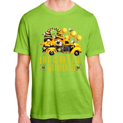 Life Is Better With Bees For Beekeeper Honey Bee Gnome Cute Gift Adult ChromaSoft Performance T-Shirt