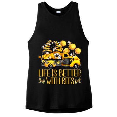 Life Is Better With Bees For Beekeeper Honey Bee Gnome Cute Gift Ladies PosiCharge Tri-Blend Wicking Tank