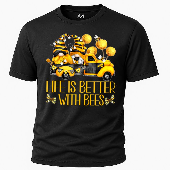 Life Is Better With Bees For Beekeeper Honey Bee Gnome Cute Gift Cooling Performance Crew T-Shirt