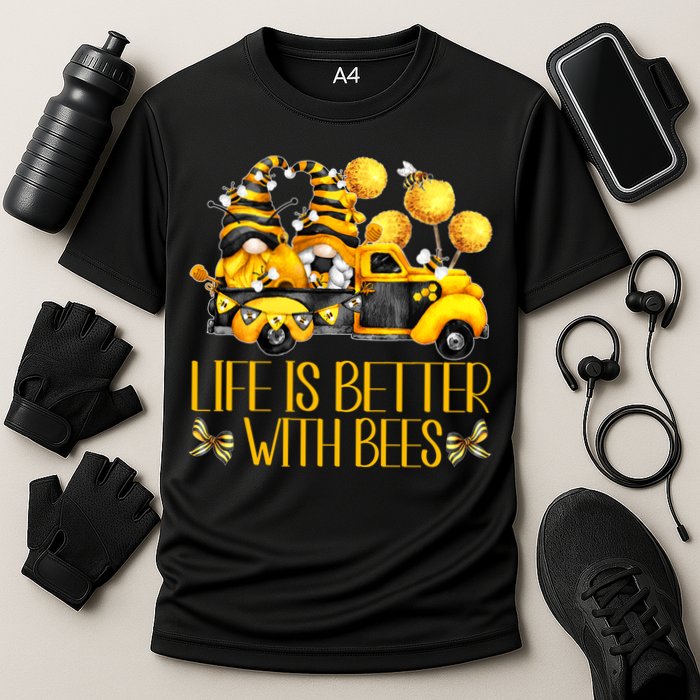 Life Is Better With Bees For Beekeeper Honey Bee Gnome Cute Gift Cooling Performance Crew T-Shirt