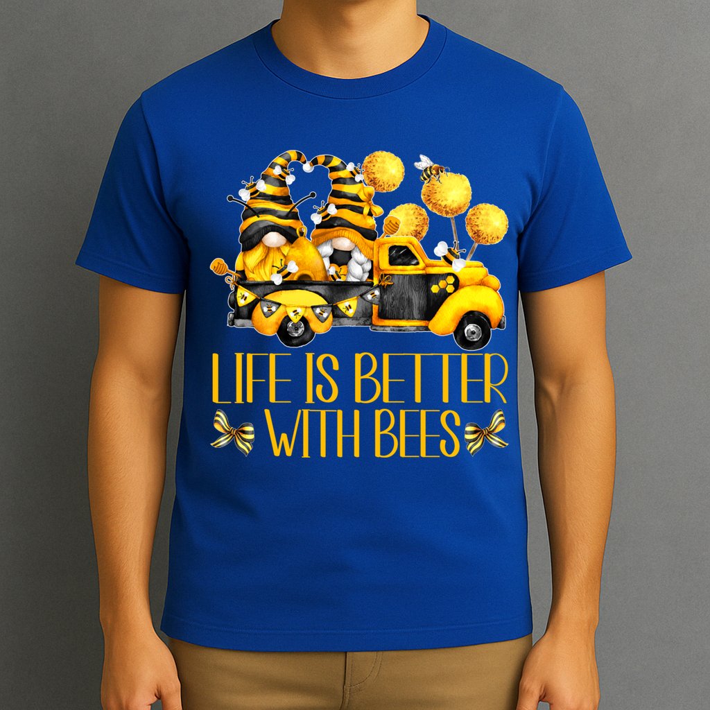 Life Is Better With Bees For Beekeeper Honey Bee Gnome Cute Gift T-Shirt