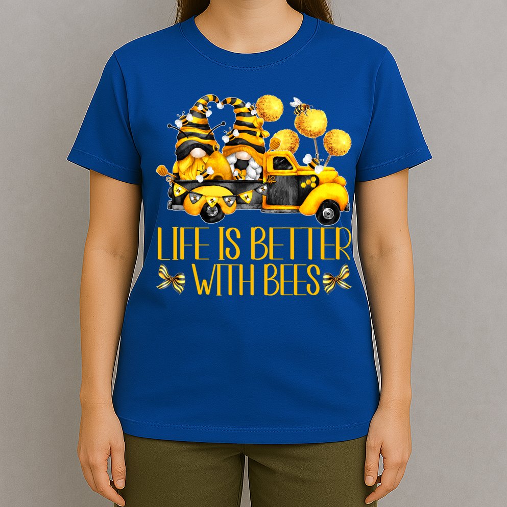 Life Is Better With Bees For Beekeeper Honey Bee Gnome Cute Gift T-Shirt