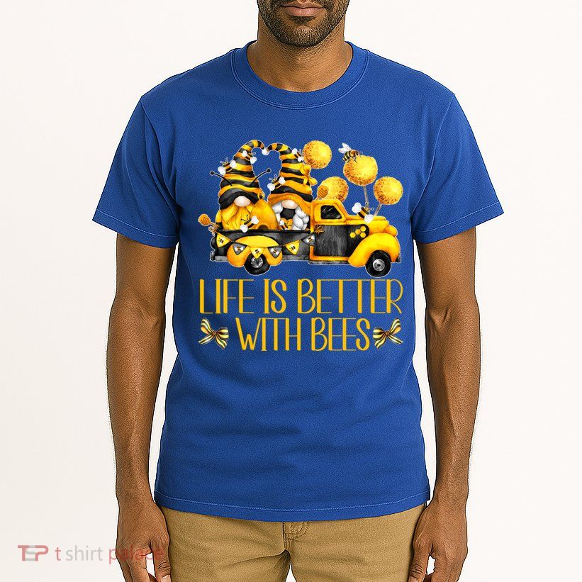 Life Is Better With Bees For Beekeeper Honey Bee Gnome Cute Gift Tall T-Shirt