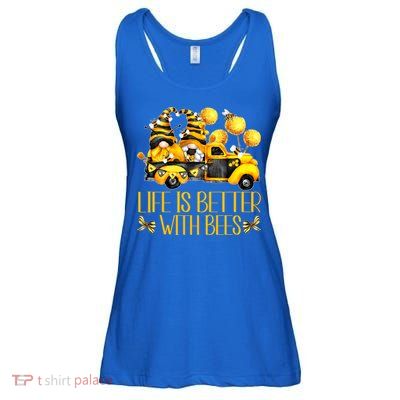 Life Is Better With Bees For Beekeeper Honey Bee Gnome Cute Gift Ladies Essential Flowy Tank