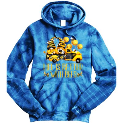 Life Is Better With Bees For Beekeeper Honey Bee Gnome Cute Gift Tie Dye Hoodie