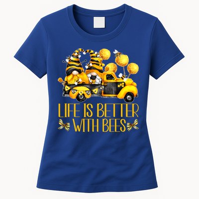 Life Is Better With Bees For Beekeeper Honey Bee Gnome Cute Gift Womens T-Shirt