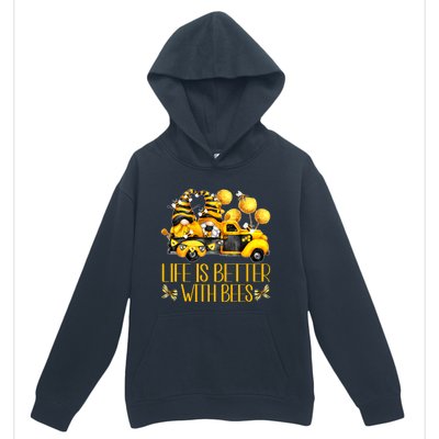 Life Is Better With Bees For Beekeeper Honey Bee Gnome Cute Gift Urban Pullover Hoodie