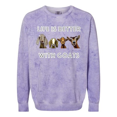 Life Is Better With Goats Goat Lover Colorblast Crewneck Sweatshirt