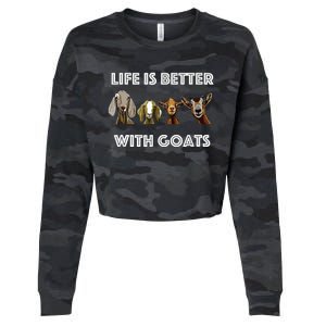 Life Is Better With Goats Goat Lover Cropped Pullover Crew