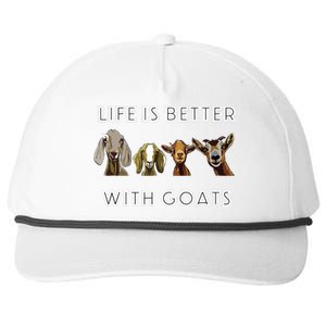 Life Is Better With Goats Goat Lover Snapback Five-Panel Rope Hat