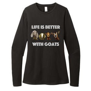 Life Is Better With Goats Goat Lover Womens CVC Long Sleeve Shirt