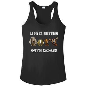 Life Is Better With Goats Goat Lover Ladies PosiCharge Competitor Racerback Tank