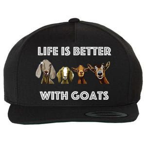 Life Is Better With Goats Goat Lover Wool Snapback Cap