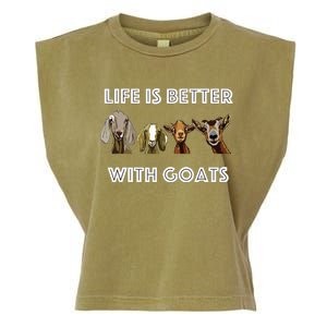 Life Is Better With Goats Goat Lover Garment-Dyed Women's Muscle Tee