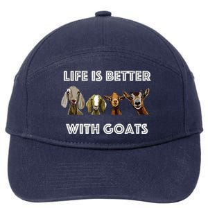 Life Is Better With Goats Goat Lover 7-Panel Snapback Hat