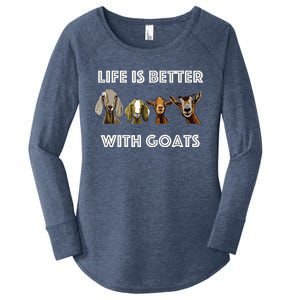 Life Is Better With Goats Goat Lover Women's Perfect Tri Tunic Long Sleeve Shirt