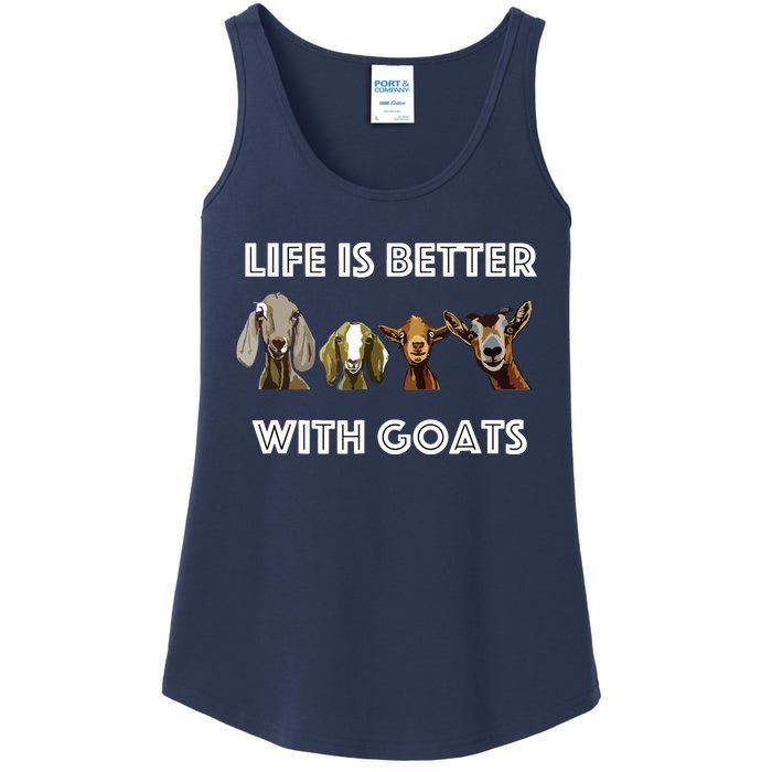 Life Is Better With Goats Goat Lover Ladies Essential Tank