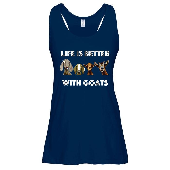 Life Is Better With Goats Goat Lover Ladies Essential Flowy Tank