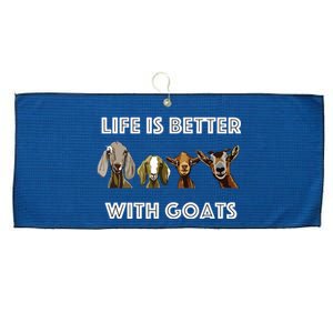 Life Is Better With Goats Goat Lover Large Microfiber Waffle Golf Towel