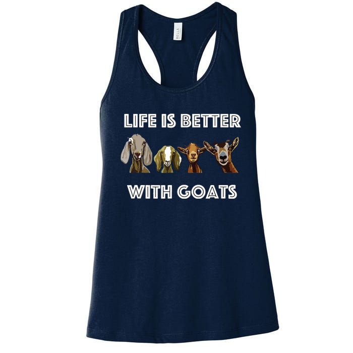 Life Is Better With Goats Goat Lover Women's Racerback Tank