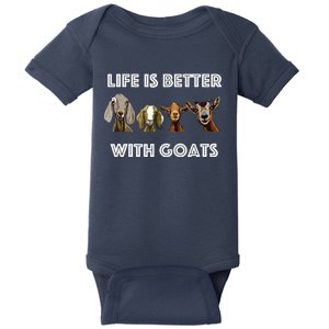 Life Is Better With Goats Goat Lover Baby Bodysuit