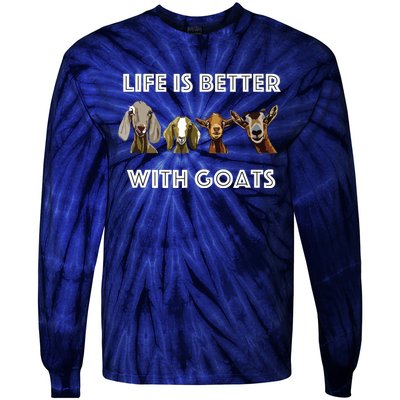 Life Is Better With Goats Goat Lover Tie-Dye Long Sleeve Shirt