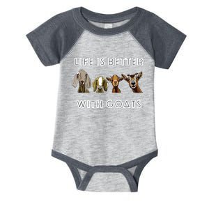 Life Is Better With Goats Goat Lover Infant Baby Jersey Bodysuit