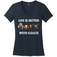 Life Is Better With Goats Goat Lover Women's V-Neck T-Shirt