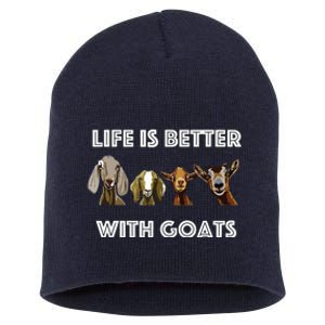 Life Is Better With Goats Goat Lover Short Acrylic Beanie