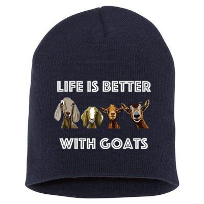 Life Is Better With Goats Goat Lover Short Acrylic Beanie