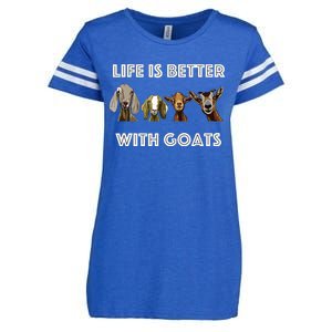 Life Is Better With Goats Goat Lover Enza Ladies Jersey Football T-Shirt