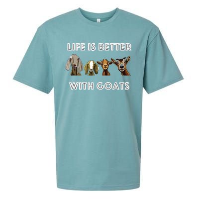 Life Is Better With Goats Goat Lover Sueded Cloud Jersey T-Shirt