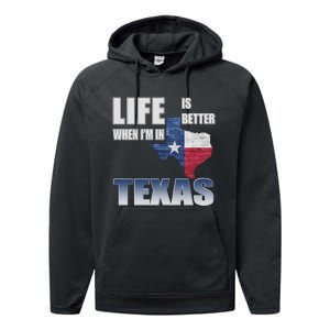 Life Is Better When IM In Texas Performance Fleece Hoodie