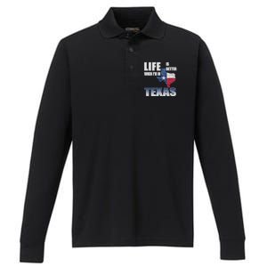 Life Is Better When IM In Texas Performance Long Sleeve Polo