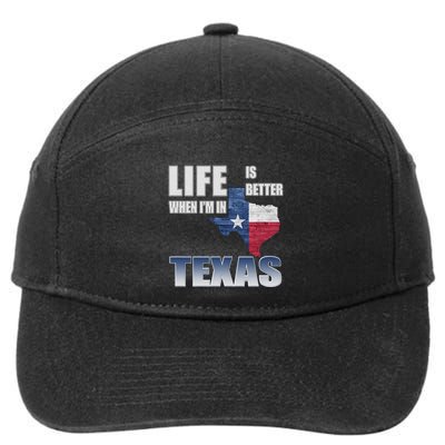 Life Is Better When IM In Texas 7-Panel Snapback Hat