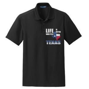 Life Is Better When IM In Texas Dry Zone Grid Polo