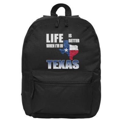 Life Is Better When IM In Texas 16 in Basic Backpack
