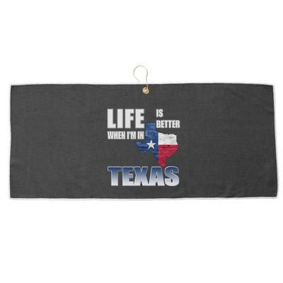 Life Is Better When IM In Texas Large Microfiber Waffle Golf Towel