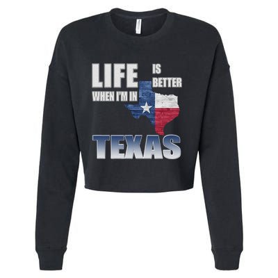 Life Is Better When IM In Texas Cropped Pullover Crew