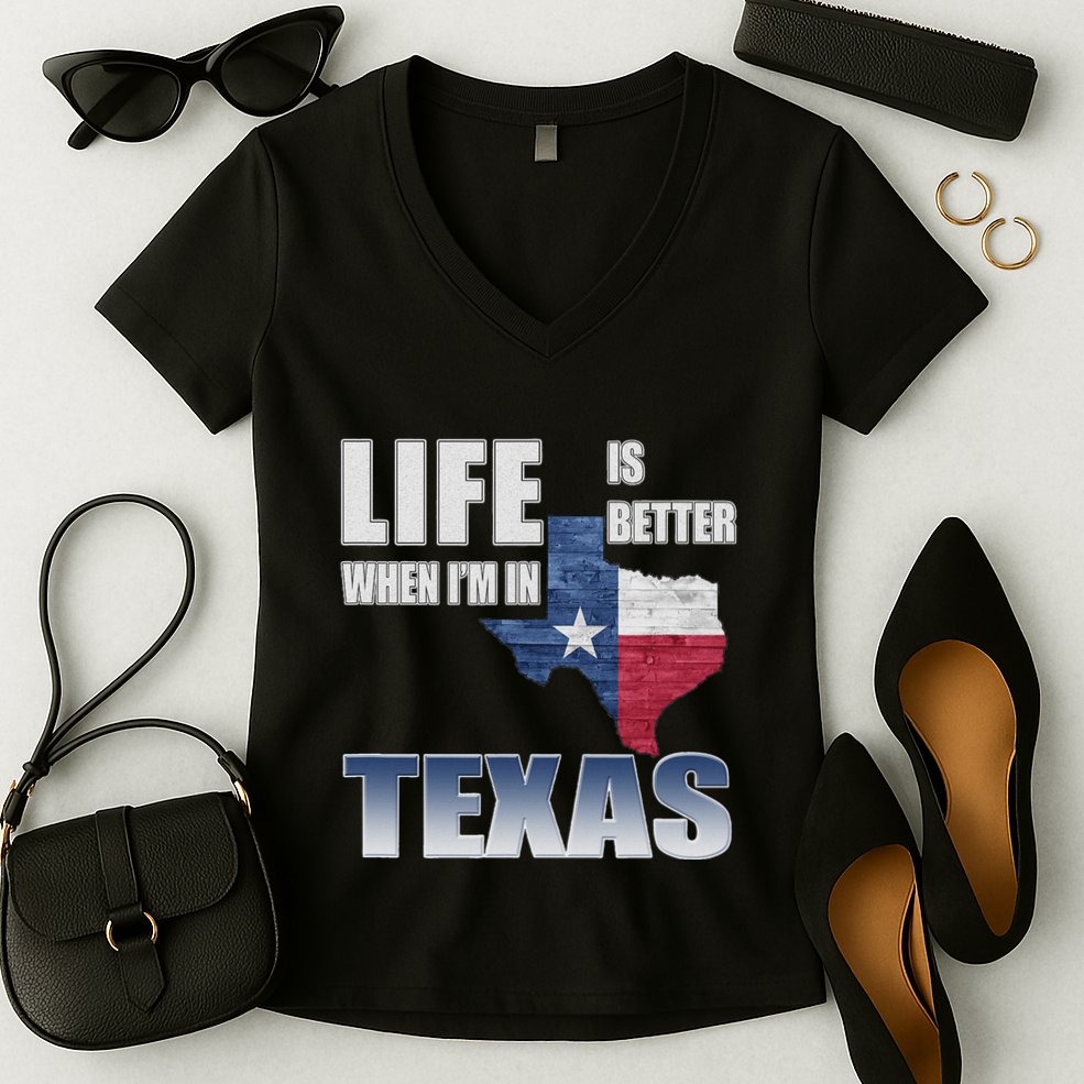 Life Is Better When IM In Texas Women's V-Neck T-Shirt