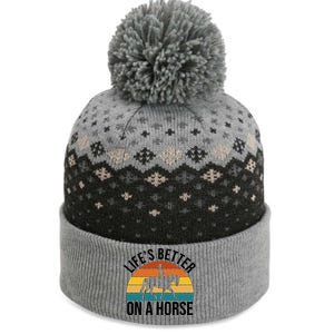 Life Is Better On A Horse Riding Gift The Baniff Cuffed Pom Beanie