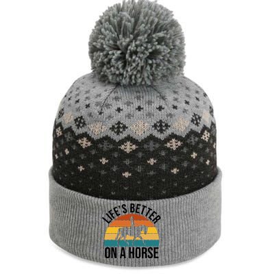 Life Is Better On A Horse Riding Gift The Baniff Cuffed Pom Beanie