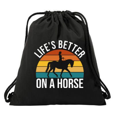 Life Is Better On A Horse Riding Gift Drawstring Bag