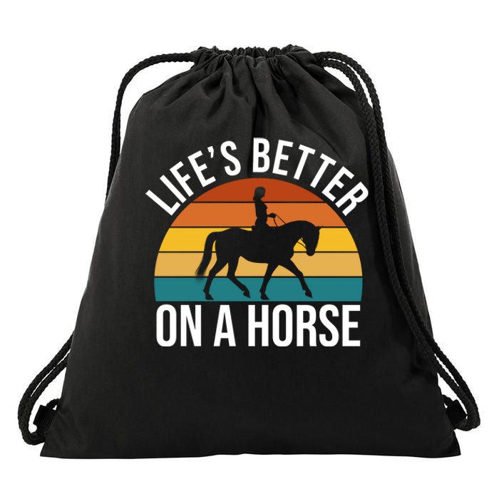 Life Is Better On A Horse Riding Gift Drawstring Bag