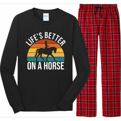 Life Is Better On A Horse Riding Gift Long Sleeve Pajama Set