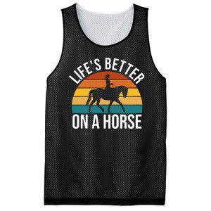 Life Is Better On A Horse Riding Gift Mesh Reversible Basketball Jersey Tank