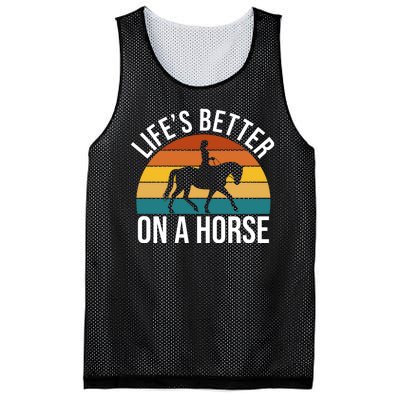 Life Is Better On A Horse Riding Gift Mesh Reversible Basketball Jersey Tank